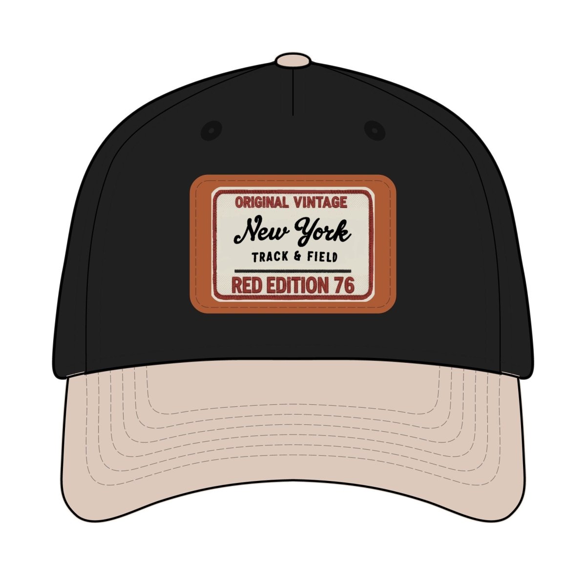 Vintage New York Leather Patch Baseball Cap - Chinchilla Choons